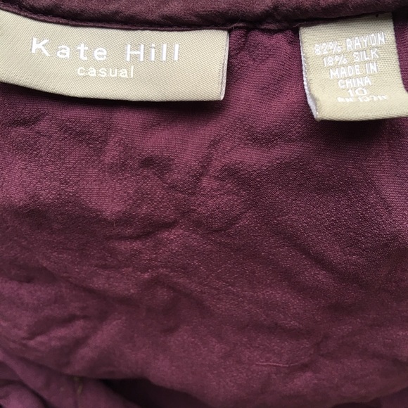 Kate hill silk theater v neck purple velvet blouse - Picture 4 of 5